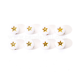 Cuentas acrílicas opacas blancas&nbsp;PACR-YW0001-04A