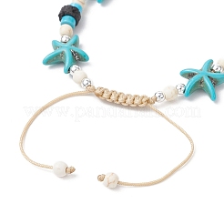 Braccialetti intrecciati con perline turchesi sintetiche per uomo e donna&nbsp;BJEW-JB11993-02