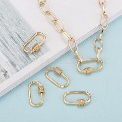 Ciondoli con moschettone a vite in ottone micro pavé trasparente con zirconi&nbsp;ZIRC-T010-10