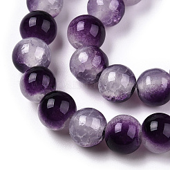 Perles de verre imitation jade à craqueler&nbsp;DGLA-T003-10mm-13