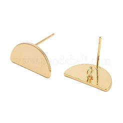 Halbrunde Ohrstecker aus Messing&nbsp;EJEW-S237-01