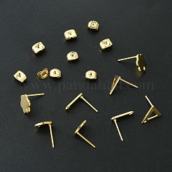 16 stücke 4 stile 201 edelstahl stud ohrring Zubehörse mit loch&nbsp;EJEW-FS0001-15