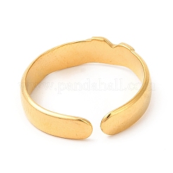 Anillo de puño abierto de acero inoxidable con revestimiento iónico (IP) 201&nbsp;RJEW-E063-45G