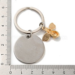 Regalo del día del maestro 201 llaveros planos redondos de acero inoxidable con palabras&nbsp;KEYC-FS0001-09