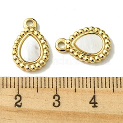 Ionenplattierung (IP) 304 Edelstahl Pavé Muschel Tropfen Charms&nbsp;FIND-Z028-21G