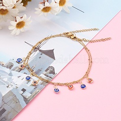 Set di cavigliere con ciondolo a lume malocchio&nbsp;AJEW-AN00421