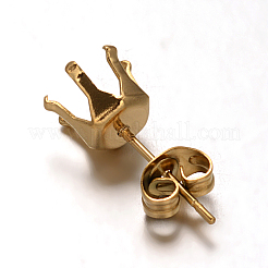 Engastes de pendientes de acero inoxidable 304 con recubrimiento iónico (IP) redondo y plano&nbsp;STAS-F075-32B