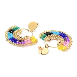 Boucles d'oreilles en acier inoxydable 304 avec placage sous vide PVD&nbsp;STAS-D058-04G