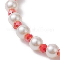 Stretcharmband aus Bunte Malerei-Emaille-Donut und Glasperlen&nbsp;BJEW-JB10132