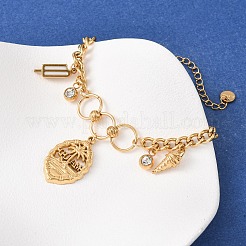 Bracelets à breloques d'été en acier inoxydable 304&nbsp;BJEW-C135-03G