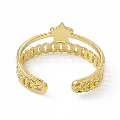 Bague manchette étoile en acier inoxydable 304 avec placage ionique (IP) pour femme&nbsp;RJEW-C060-19G