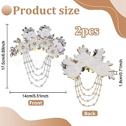 2 Stück Blumen aus Polyester mit Legierung&nbsp;DIY-FG0006-69B