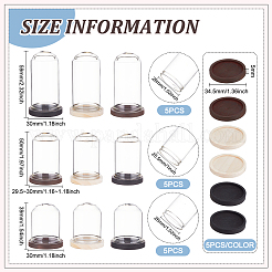 15 mini couvercle de dôme en verre&nbsp;DJEW-BC0001-19