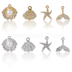 32 stücke 8 stile legierung strass anhänger&nbsp;FIND-SC0016-46