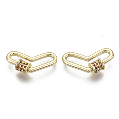 Charmes de verrouillage de mousqueton à vis de zircone cubique micro pave&nbsp;KK-R136-066B-NF