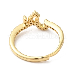 Anelli regolabili da donna con lettere arabe in ottone con placcatura a cremagliera&nbsp;RJEW-S407-10G-12
