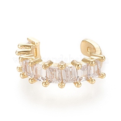 Orecchini a polsino in zircone chiaro con micro pavè di ottone&nbsp;EJEW-M195-10G