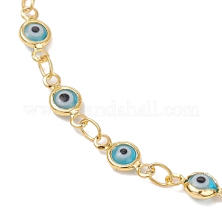 Conjuntos de pendientes colgantes y collares en forma de Y hechos a mano con lampwork y fornituras de latón para el mal de ojo&nbsp;SJEW-JS01350-02