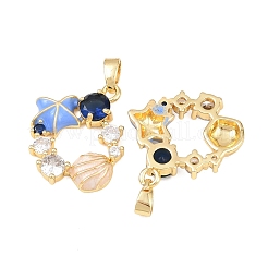 Pendentifs avec zircon cubiques à micro-pavés en laiton&nbsp;KK-C248-12G