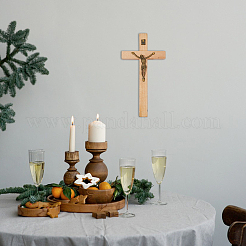 Ostern kreuz mit jesus holz legierung figuren ornamente&nbsp;DJEW-WH0016-52B