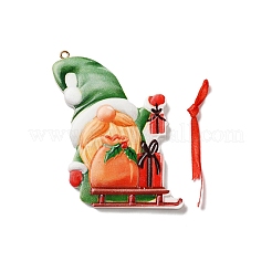 Décorations de pendentif en résine de père noël de noël&nbsp;HJEW-K041-01