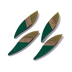 Gros pendentifs en résine opaque et bois de noyer&nbsp;RESI-M027-08F