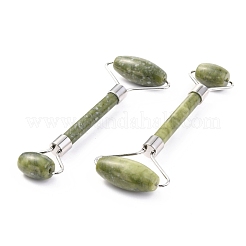 Masseur de visage en laiton et jade naturel du sud de la Chine&nbsp;MRMJ-G009-32P