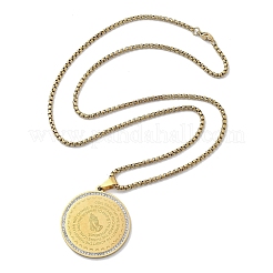 Colliers avec pendentifs en strass en acier inoxydable pour femmes&nbsp;LS-NJEW-U021-05G