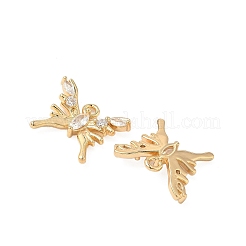 Pendentifs avec zircon cubiques à micro-pavés en laiton&nbsp;KK-S531-11G-A