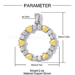 Pendentifs en laiton zircon cubique transparent&nbsp;CU-OY001-47P-02