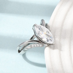 Fingerringe aus Edelstahl 316L mit Zirkonia&nbsp;SA-CBAB122-07P-01