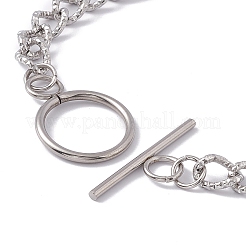 Bracciale a catena in acciaio inossidabile 304 anti-ossidazione con chiusura a barilotto per donna&nbsp;BJEW-E017-01P