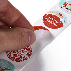 4 rouleau d'autocollants en papier auto-adhésif à pois ronds de noël&nbsp;X-DIY-A042-03A