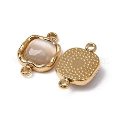 304 Edelstahl Pavé Katzenauge Quadratische Verbindungsstück Charms&nbsp;STAS-L022-524G