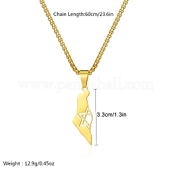 Colliers avec pendentif étoile de David en acier inoxydable pour femmes et hommes&nbsp;CK5868-1