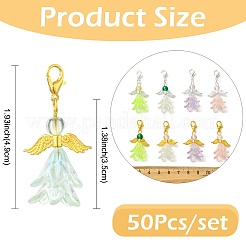 30 Stück 6 Stile Engel Acryl & Glas Anhänger Dekorationen&nbsp;HJEW-FS00074