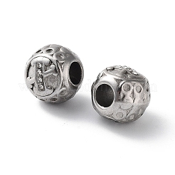 304 Edelstahl Strass europäische Perlen&nbsp;STAS-A092-10X-P