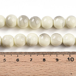 Chapelet de perles en verre baking paint&nbsp;DGLA-N013-10mm-02