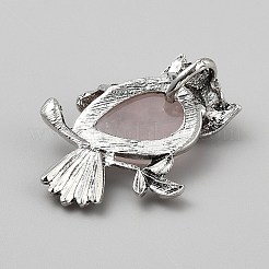 Anhänger aus natürlichem schwarzen Stein aus Zinklegierung&nbsp;FIND-WH0435-34AS-02