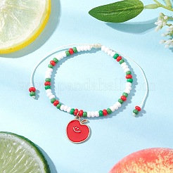 9 bracciale con ciondolo in lega smaltata a tema frutta&nbsp;BJEW-MZ00206