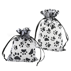 20 x Organza-Schmuckbeutel mit Kordelzug und Pfotenabdruck&nbsp;ABAG-YW0001-15A