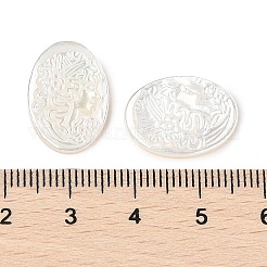 Natürliche weiße Muschel-Cabochons geschnitzt&nbsp;SSHEL-I026-02A-02