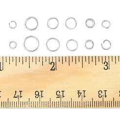 12 Stil 304 Edelstahl offene Biegeringe Sets&nbsp;DIY-FS0004-13