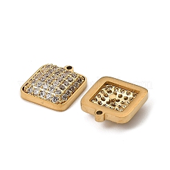 Ciondoli in acciaio inossidabile 304 con micro pavé di zirconi cubici&nbsp;LS-STAS-I356-04G-04
