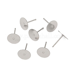 Configuraciones para aretes con clavija redonda plana de acero inoxidable quirúrgico 316 resistente al deslustre&nbsp;X-STAS-R073-06A