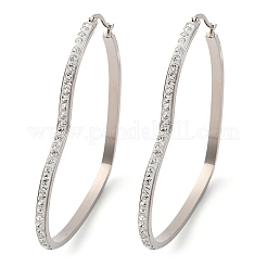 Orecchini a cerchio a forma di cuore in acciaio inossidabile 304&nbsp;EJEW-S242-01P-H