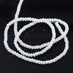 Nachahmung Jade galvanisieren Glas facettierte Rondellperlen&nbsp;GLAA-F025-C01