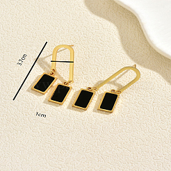 Pendientes colgantes de acero inoxidable esmaltado 201 para mujer&nbsp;LJ2038