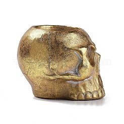 Portacandele in resina con teschio di Halloween&nbsp;DJEW-R009-02