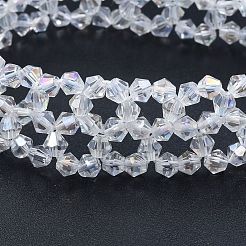 Bracelet extensible en perles de verre bling&nbsp;BJEW-N018-03-03